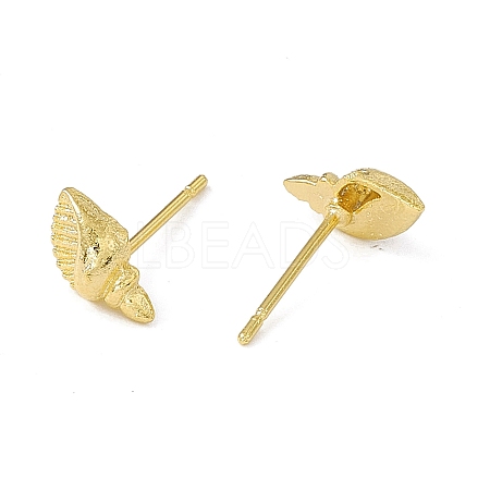 Brass Shell Shape Stud Earrings for Women KK-A172-37G-1