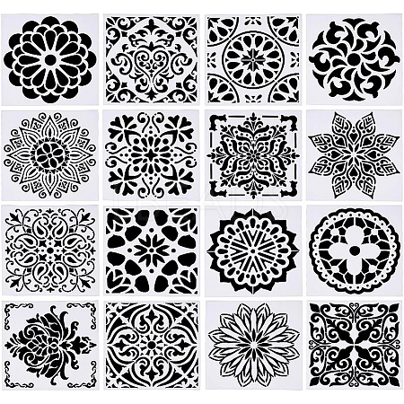 Plastic Drawing Painting Stencils Templates TOOL-WH0079-08-1