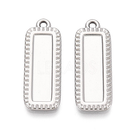 304 Stainless Steel Pendant Cabochon Settings STAS-N108-65P-1