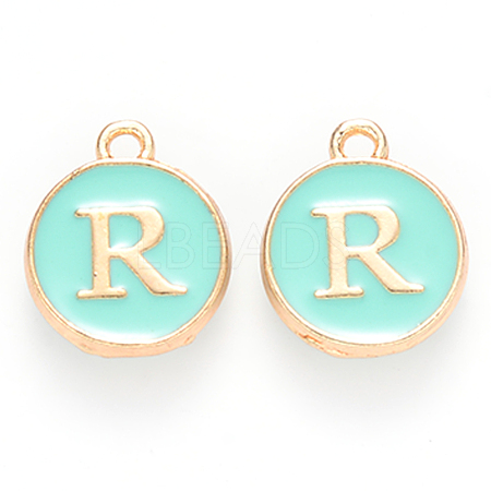 Golden Plated Alloy Enamel Charms X-ENAM-S118-05R-1