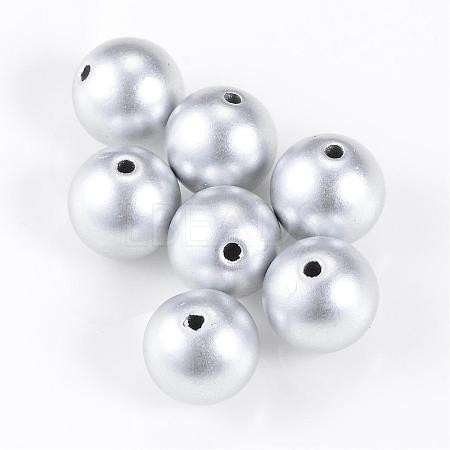 Matte Style Spray Painted Acrylic Beads ACRP-S669-8mm-01-1