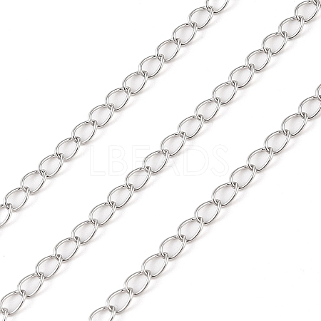 Anti-Tarnish Rhodium Plated 925 Sterling Silver Curb Chains STER-E072-01P-01-1