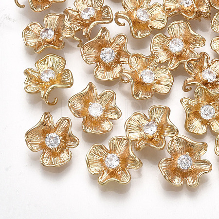 Brass Cubic Zirconia Charms X-KK-S348-261-1