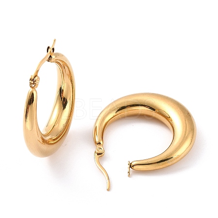 Vacuum Plating 304 Stainless Steel Chunky Hoop Earrings for Women EJEW-F280-06D-G-1