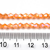 Opaque Solid Color Electroplate Glass Beads Strands EGLA-A039-P4mm-B04-4