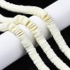Flat Round Handmade Polymer Clay Beads CLAY-R067-12mm-21-5
