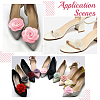 CRASPIRE 4pcs 2 colors Detachable Artificial Rose Organza Shoe Decoration AJEW-CP0001-82-7