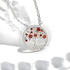 Boho Brass Cubic Zirconia Tree of Life Pendant Cable Chain Necklaces for Women PW-WG4EE67-03-1