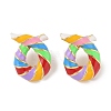 Brass with Enamel Twist Stud Earrings for Women EJEW-Q389-02G-04-1