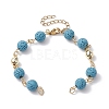 Dyed Natural Lava Rock Round Beaded Chain Bracelet Making AJEW-JB01206-2