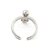 Brass Letter Open Cuff Rings for Women RJEW-G313-01I-P-3