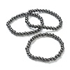 Synthetic Non-magnetic Hematite Beaded Stretch Bracelets BJEW-D446-B-22-7