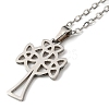 Non-Tarnish 201 Stainless Steel Cross with Sailor's Knot Pendant Necklace with Cable Chains NJEW-Q317-11P-2