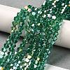 Transparent Electroplate Glass Beads Strands EGLA-A039-T6mm-B10-4
