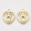 201 Stainless Steel Puppy Pendants X-STAS-S110-054G-1