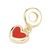 Brass Enamel European Dangle Charms KK-B159-01G-02-2