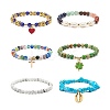 6Pcs 6 Style Natural Mixed Gemstone & Pearl & Glass Beaded Stretch Bracelets Set BJEW-JB08876-4