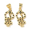 Brass Micro Pave Cubic Zirconia Pendants KK-L243-29G-15-1