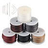 6 Rolls 6 Colors Flat Waxed Polyester Cord YC-CY0001-03-1