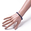 Natural Lapis Lazuli(Dyed) Beaded Stretch Bracelets BJEW-JB05026-02-4
