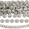 80Pcs Polymer Clay Rhinestone European Large Hole Beads with Silver Color Plated Brass Cores FPDL-LT0001-02D-1