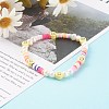 Handmade Polymer Clay Heishi Beaded Stretch Bracelets X-BJEW-JB06143-05-5