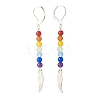 Natural Malaysia Jade with Alloy Wing Long Dangle Leverback Earrings EJEW-JE04910-04-2