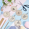 6Pcs Wood Knitting Needle Gauge Guide Pendant Decorations HJEW-BC00112-4