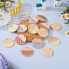 Beadthoven 16Pcs 4 Colors Printed Resin & Wood Pendants WOOD-BT0001-13-13