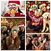 Christmas Plastic & Non-woven Fabric Glitter Glasses Frames LS-AJEW-E053-01C-4
