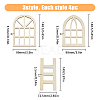 SUPERFINDINGS 12Pcs 3 Styles Wooden Mini Ladders & Windows WOOD-FH0002-05-2
