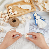 50Pcs Printed Wood European Beads WOOD-FH0002-23-4