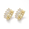 Cubic Zirconia Tennis Cuff Earrings EJEW-K093-09G-05-2