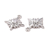Brass Micro Pave Clear Cubic Zirconia Charms KK-G418-09P-3