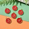 Golden Plated Alloy Enamel Charms ENAM-S118-03J-5
