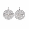 Brass Micro Pave Clear Cubic Zirconia Pendants KK-S356-695-1