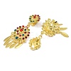 Bohemia Zinc Alloy Rhinestone Clip-on Earrings EJEW-C089-02B-G-2