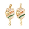 Brass Micro Pave Cubic Zirconia Pendants KK-C248-04G-02-1