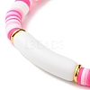 Curved Tube Acrylic Beads Stretch Bracelet for Teen Girl Women BJEW-JB06942-4