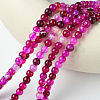 Natural Striped Agate/Banded Agate Bead Strands G-K166-13-6mm-03-2
