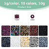 50G 10 Style Glass Cylinder Beads SEED-DC0001-15-2