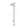 Brass Micro Pave Clear Cubic Zirconia Dangle Stud Earrings EJEW-K083-16P-2