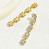 Real 18K Gold Plated Brass Micro Pave Cubic Zirconia Dangle Stud Earrings for Women TR0164-3-3