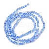 AB Color Plated Transparent Glass Beads Strands GLAA-G127-01E-2