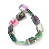 Natural Banded Agate Imitation Ruby in Zoisite Beads Strands G-K392-B03-13x18mm-3