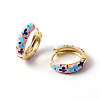 Flower Enamel Hoop Earrings EJEW-G290-02G-B-3