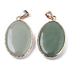 Natural Green Aventurine Pendants G-N326-31B-2