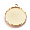 Ion Plating(IP) 304 Stainless Steel Pendant Cabochon Settings LS-X-STAS-G127-13-25mm-G-1