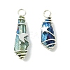 2Pcs Electroplated Natural Quartz Crystal Dyed Copper Wire Wrapped Pendants PALLOY-JF03169-02-1