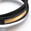 Braided Microfiber PU Leather Cord Multi-strand Bracelets BJEW-K206-H-01G-2